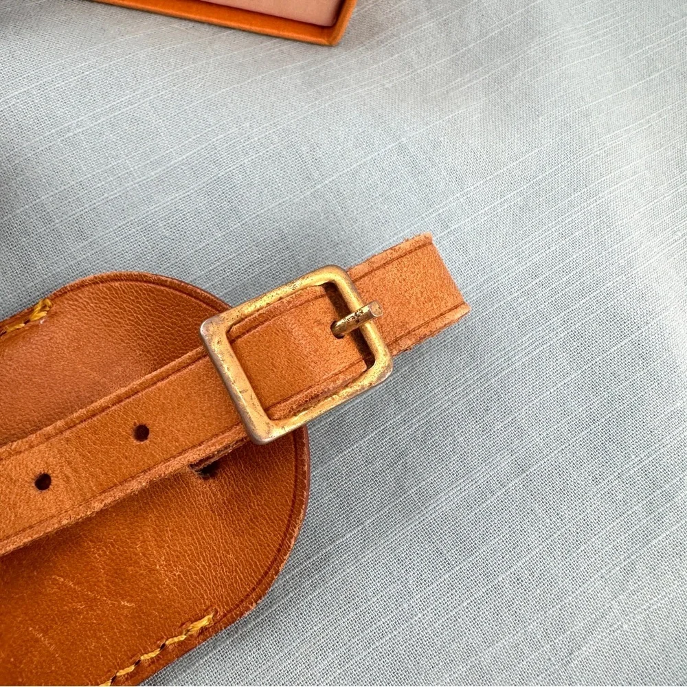 AUTHENTIC Vachetta Leather Luggage tag and loop